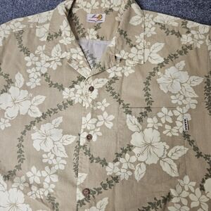 Vintage Mango Okinawa Hawaiian Aloha Shirt Size XL Hibiscus Orchid Lei